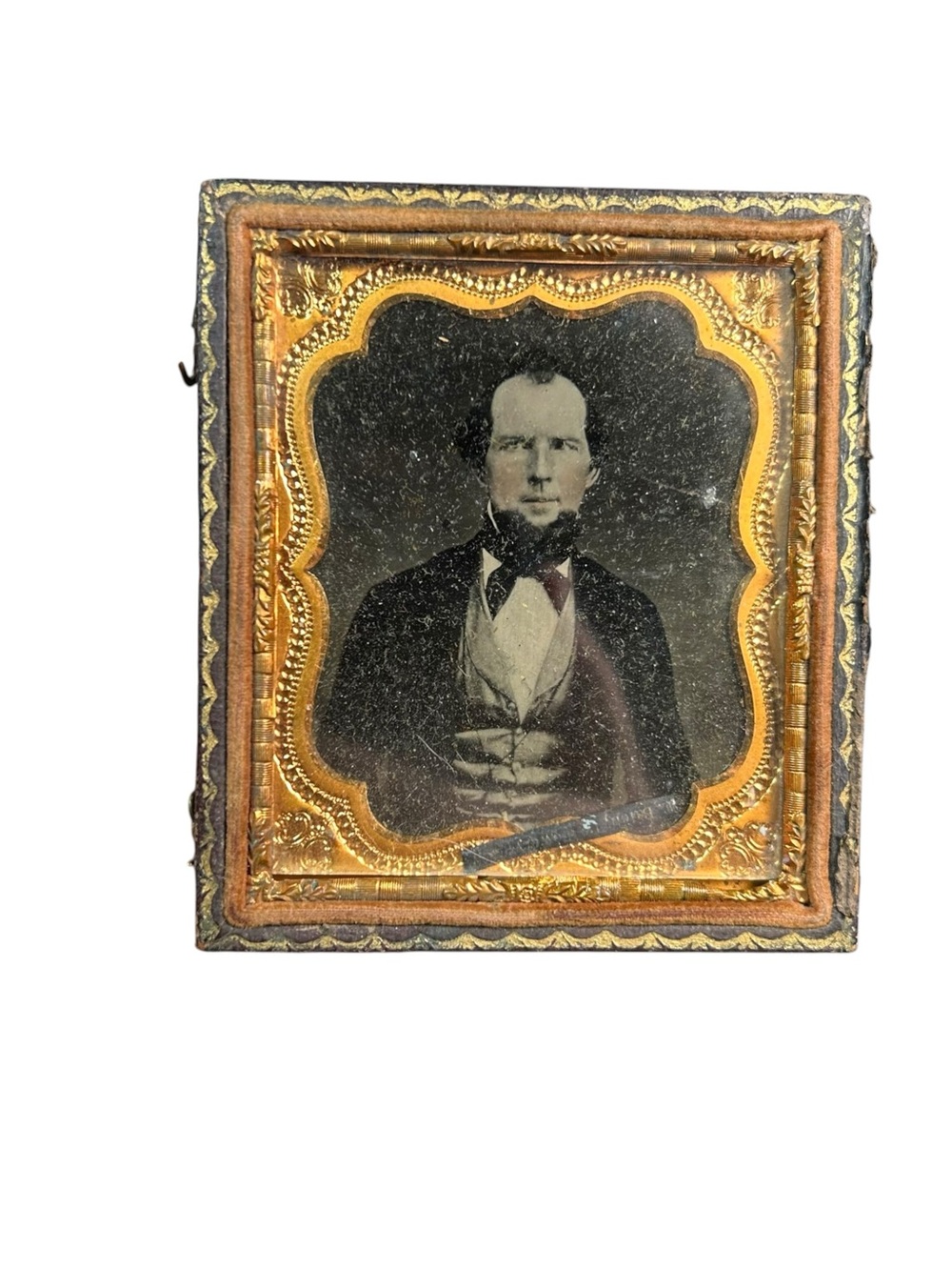 Antique 1850s 1860s Sixth Plate Ambrotype
Gentleman Cased Photograph